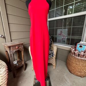 Susana Monaco Halter Low Back Slit Dress